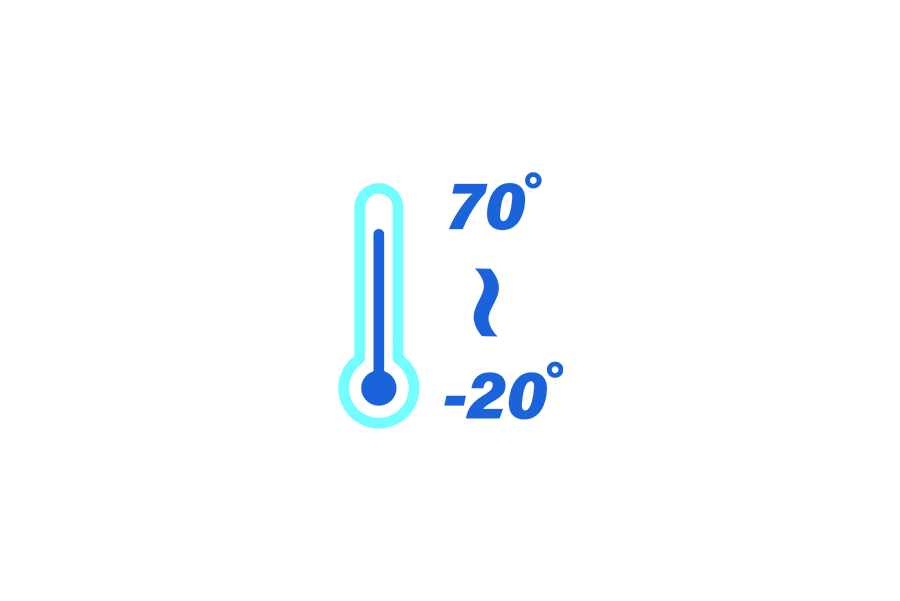 Temperatura de funcionamiento de -20 a +70 °C