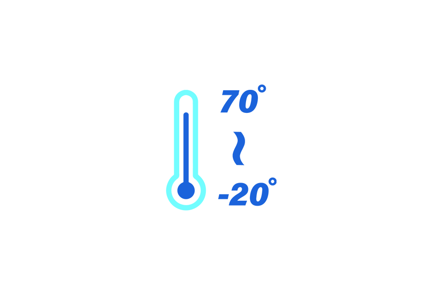 Température de service : de –20 à +70 °C
