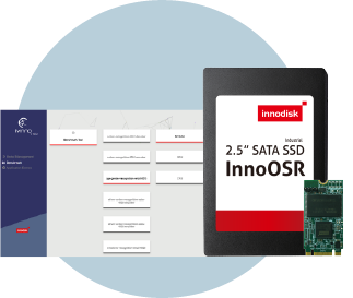 iVINNO AI軟體工具 → 簡化AI部署 / 推出InnoOSR韌體技術  → 一鍵還原SSD